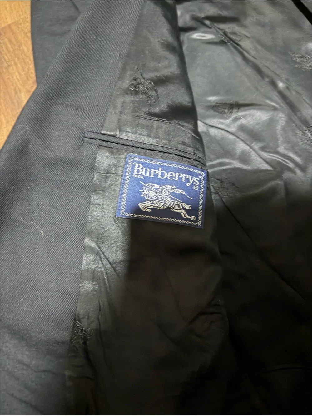 BURBERRYS Prorsum Black Logo Button Double Breasted Blazer Coat Jacket $900